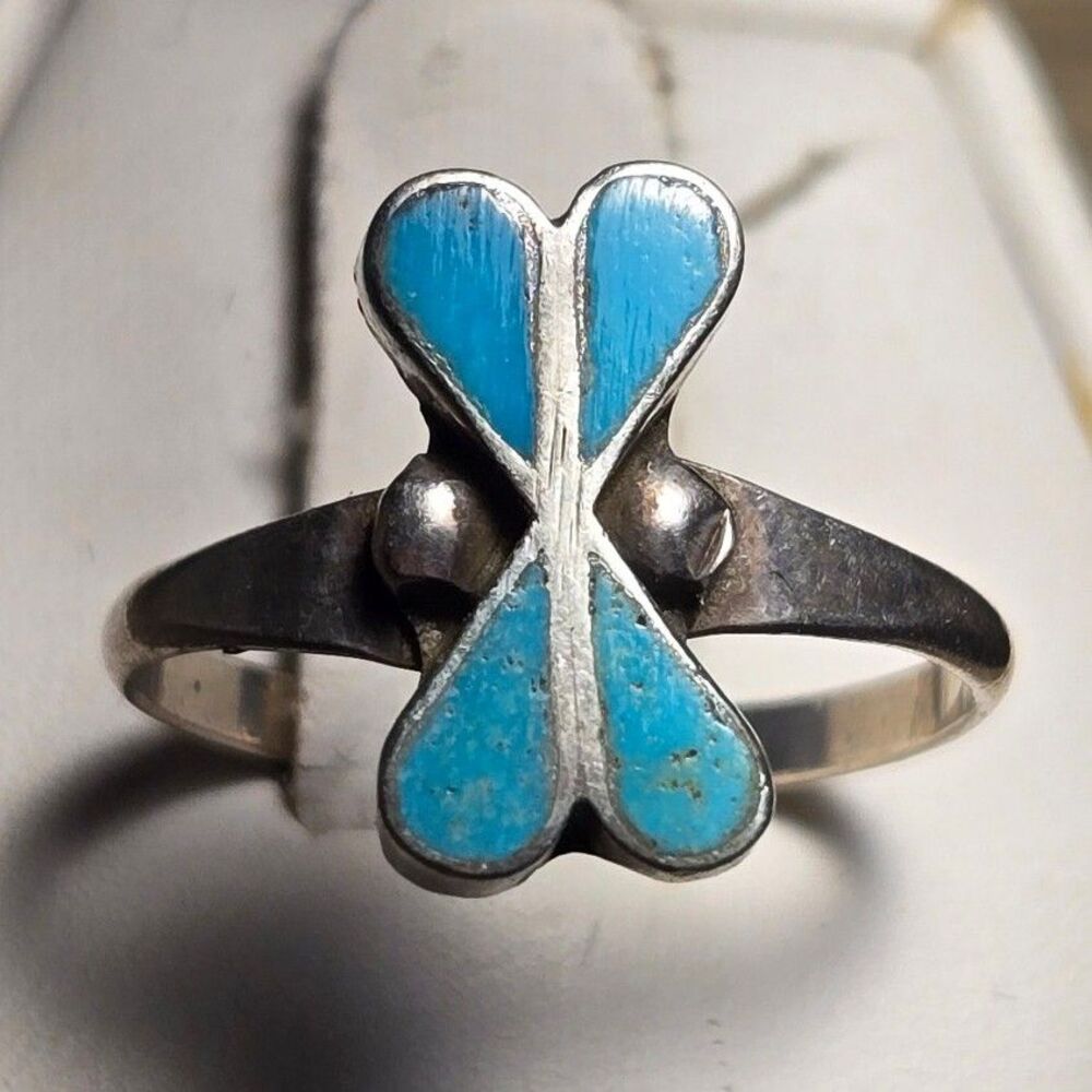 Handmade Southwestern vintage sterling silver ring sz 6.5